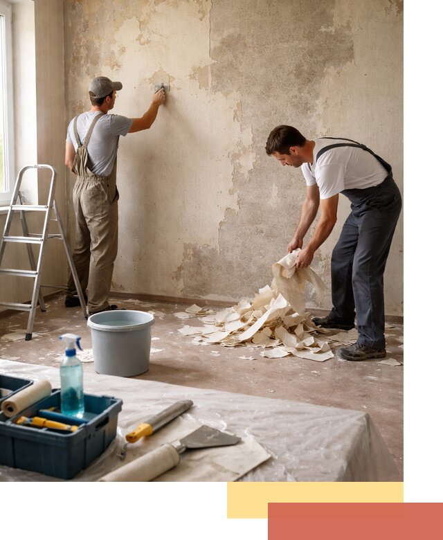 Снятие старых обоев в Советской Гавани быстро и качественно