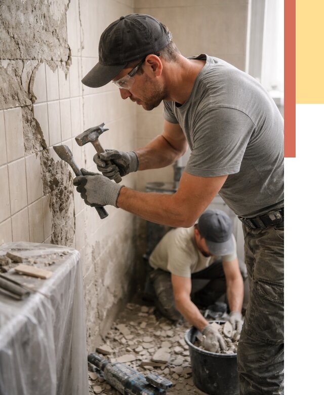 Демонтаж плитки со стен в Советской Гавани от 883 руб. — быстро и недорого | ОТДЕЛОЧНИК-Свс