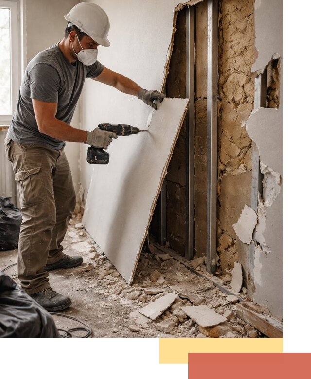 Демонтаж гипсокартона со стен в Советской Гавани качественно и быстро