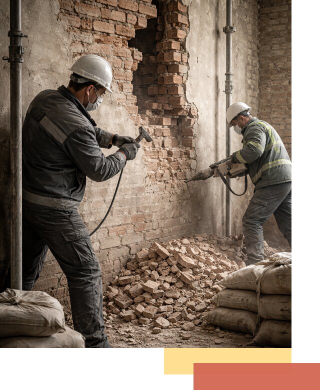 Демонтаж кирпичных стен в Советской Гавани быстро и безопасно