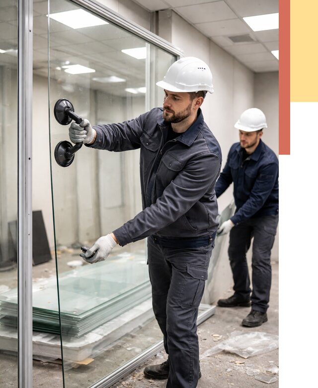 Демонтаж стеклянных перегородок в Советской Гавани от 3324 руб. — быстро и недорого | ОТДЕЛОЧНИК-Свс