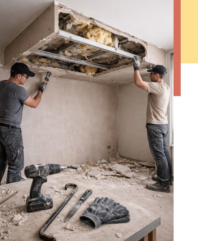 Демонтаж короба из гипсокартона в Советской Гавани от 1579 руб. — быстро и недорого | ОТДЕЛОЧНИК-Свс