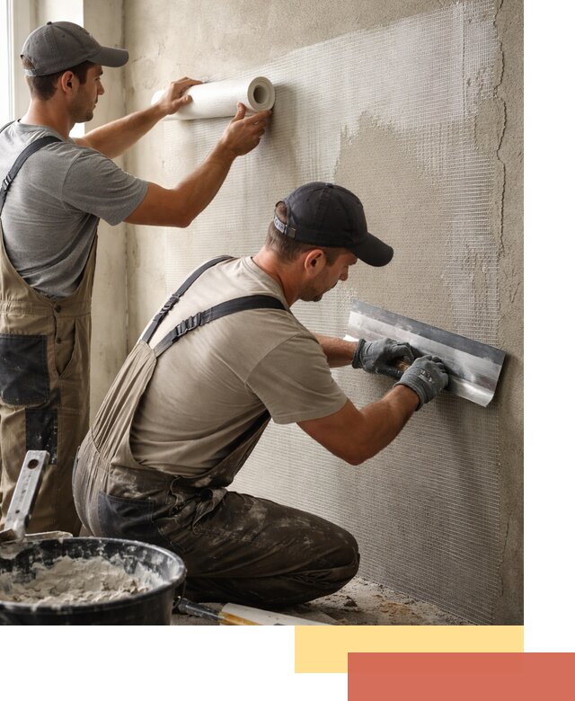 Армирование стен стеклосеткой в Советской Гавани для прочной отделки