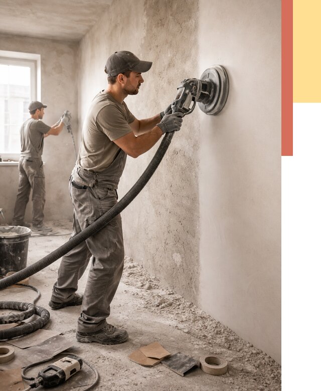 Шлифовка стен в Советской Гавани от 1247 руб/м2 — быстро и недорого | ОТДЕЛОЧНИК-Свс