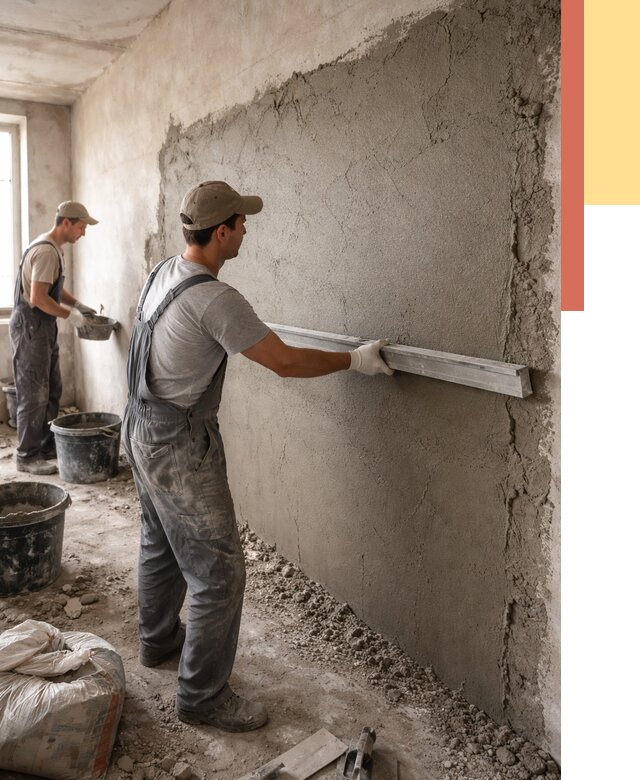 Цементная штукатурка стен в Советской Гавани от 4675 руб/м2 — быстро и недорого | ОТДЕЛОЧНИК-Свс