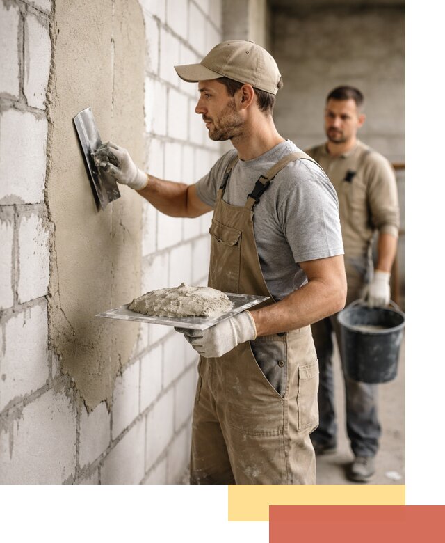 Штукатурка стен из газобетона в Советской Гавани под ключ