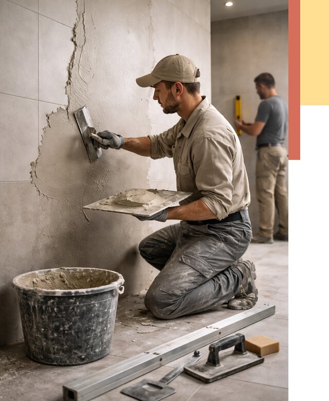 Штукатурка стен в ванной в Советской Гавани от 4675 руб./м² — выравнивание под ключ | ОТДЕЛОЧНИК-Свс