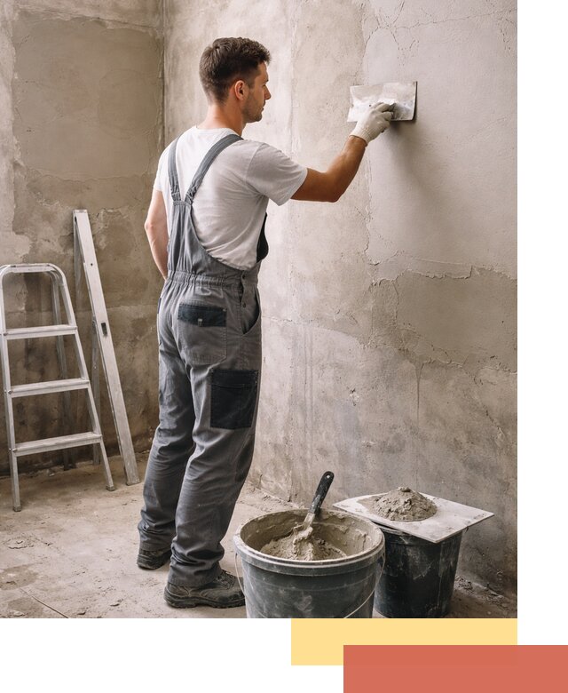 Штукатурка стен в ванной под ключ в Советской Гавани