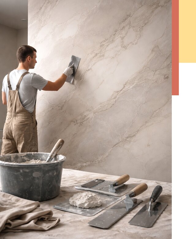 Декоративная штукатурка под мрамор в Советской Гавани от 2909 руб./м² — быстро и недорого | ОТДЕЛОЧНИК-Свс