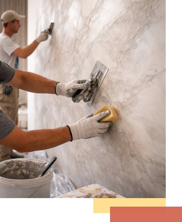 Декоративная штукатурка под мрамор в Советской Гавани для стен и потолков