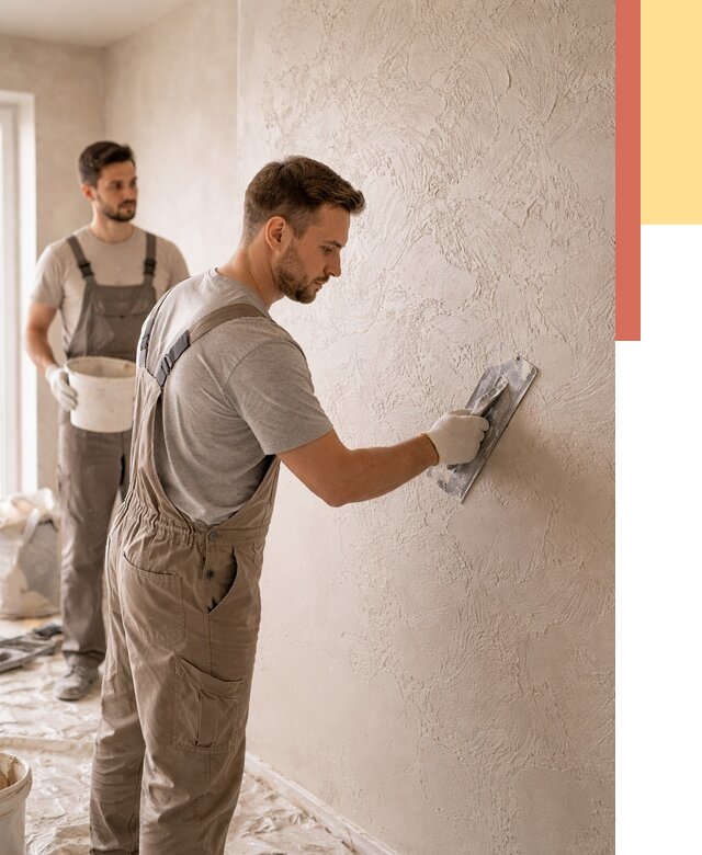 Фактурная штукатурка стен в Советской Гавани от 4363 руб./м² — заказать под ключ | ОТДЕЛОЧНИК-Свс