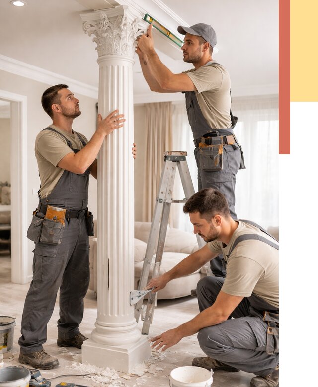 Установка декоративных колонн в Советской Гавани от 12467 руб. под ключ | ОТДЕЛОЧНИК-Свс