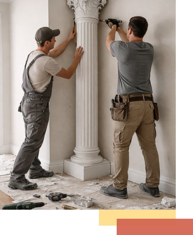 Установка декоративных колонн в Советской Гавани под ключ