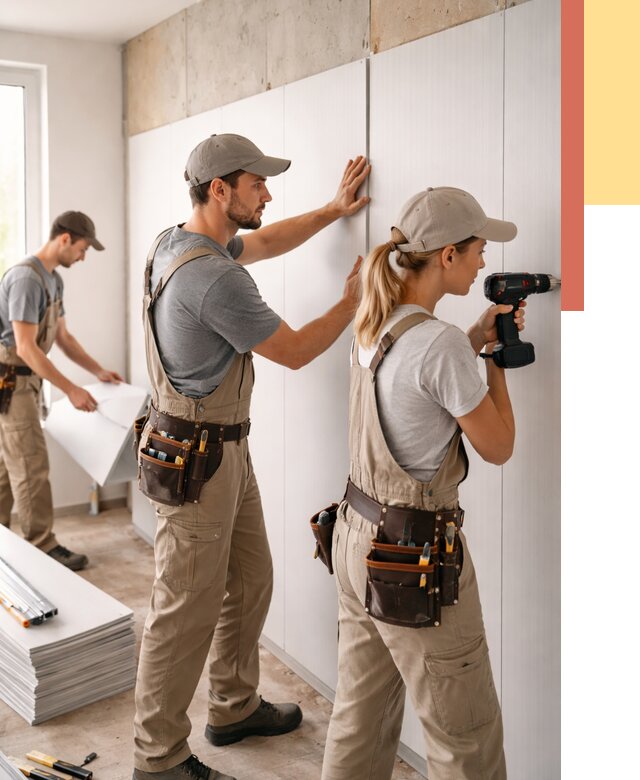 Монтаж ПВХ панелей на стены в Советской Гавани от 468 руб/м2 — быстро и недорого | ОТДЕЛОЧНИК-Свс