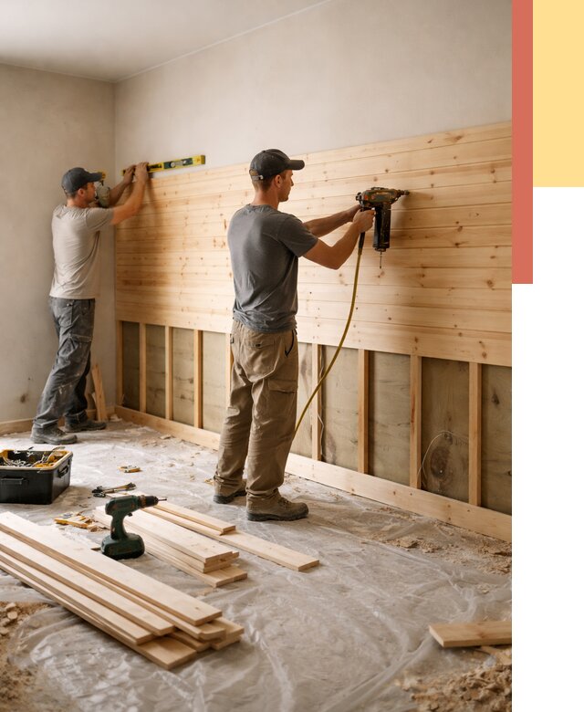 Монтаж деревянной вагонки на стены в Советской Гавани от 7792 руб. | Услуги монтажа вагонки | ОТДЕЛОЧНИК-Свс