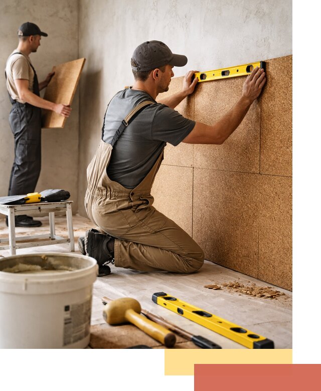 Монтаж пробковых панелей на стены в Советской Гавани быстро и качественно