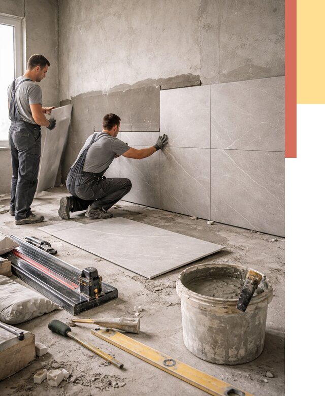 Облицовка стен керамогранитом в Советской Гавани от 4363 руб./м² — услуги под ключ | ОТДЕЛОЧНИК-Свс