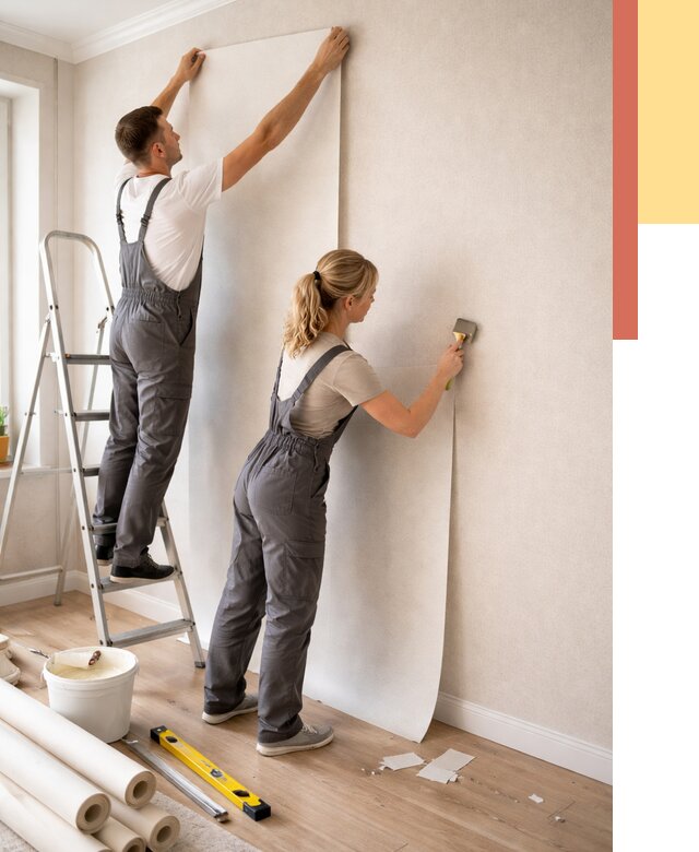 Поклейка флизелиновых обоев в Советской Гавани от 6233 руб. | Быстро и недорого — ОТДЕЛОЧНИК-Свс