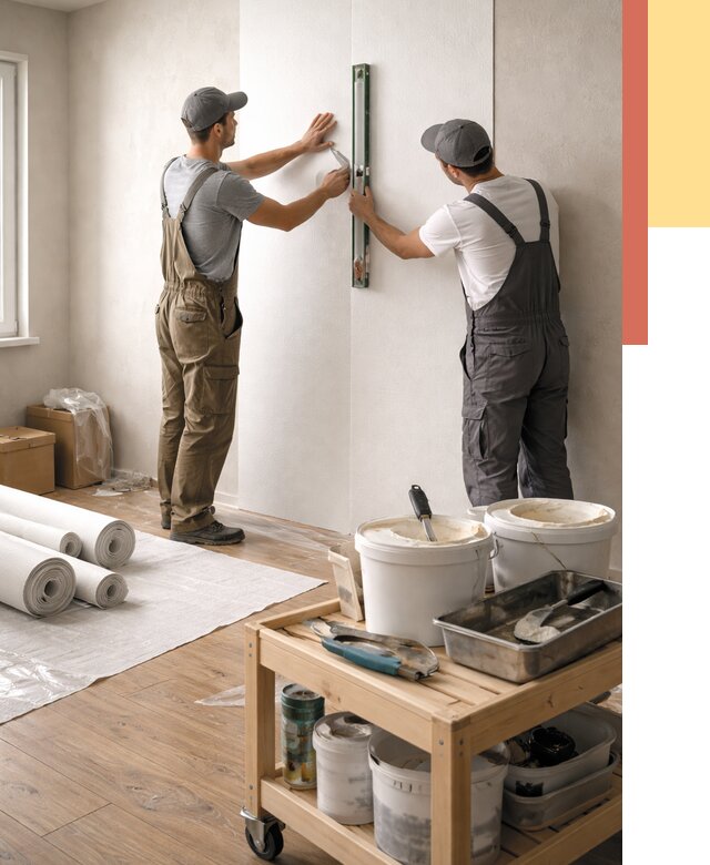 Поклейка стеклообоев в Советской Гавани от 6753 руб. за м2 — быстро и недорого | ОТДЕЛОЧНИК-Свс