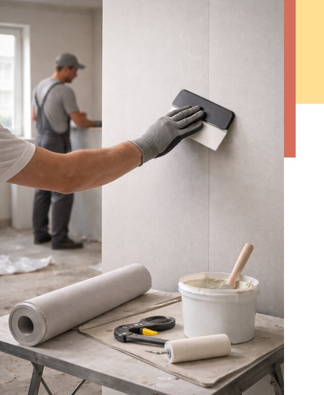 Поклейка обоев под покраску в Советской Гавани от 3636 руб. за м2 | ОТДЕЛОЧНИК-Свс