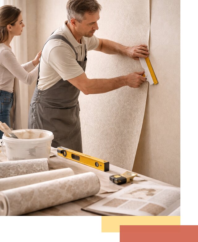 Поклейка обоев с подбором рисунка в Советской Гавани