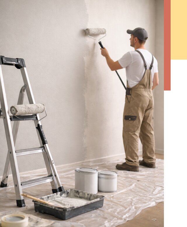 Покраска стен латексной краской в Советской Гавани от 4675 руб. за м2 | ОТДЕЛОЧНИК-Свс