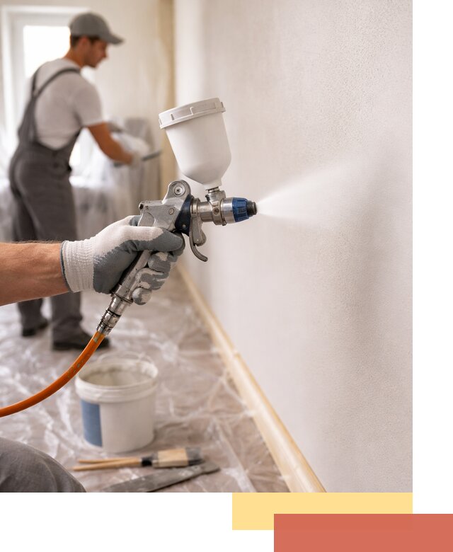 Покраска стен краскопультом в Советской Гавани быстро и качественно