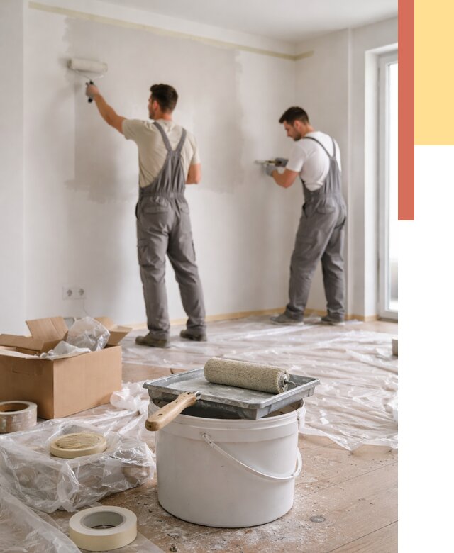 Покраска стен в квартире в Советской Гавани от 2597 руб/м2 — быстро и недорого | ОТДЕЛОЧНИК-Свс