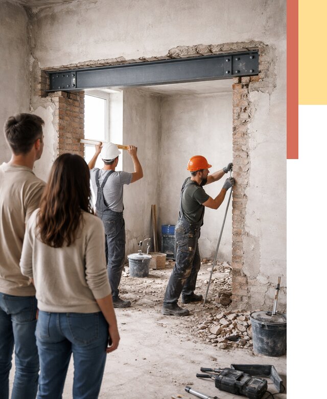 Усиление проема в стене в Советской Гавани от 9870 руб. — усиление дверного проема металлоконструкцией | ОТДЕЛОЧНИК-Свс