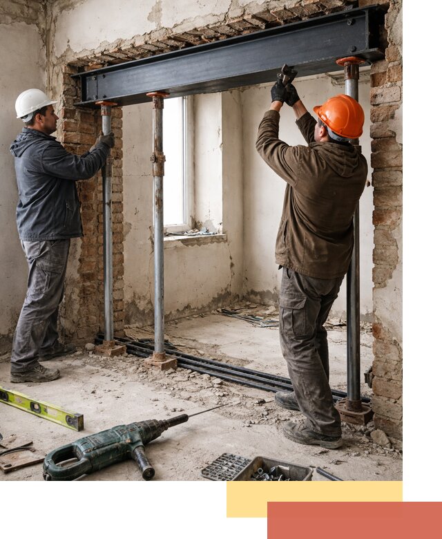 Усиление проема в стене в Советской Гавани для расширения и безопасности