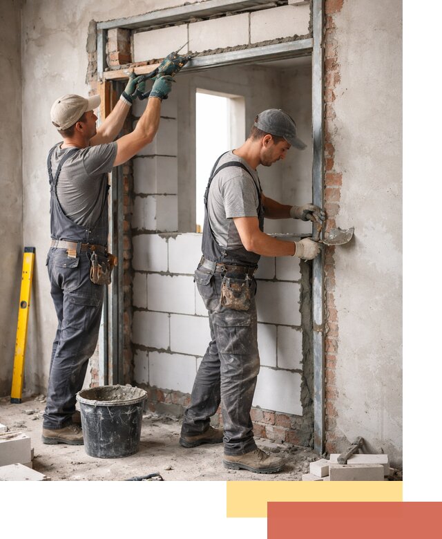 Закладка дверного проема под ключ в Советской Гавани: демонтаж, монтаж, отделка