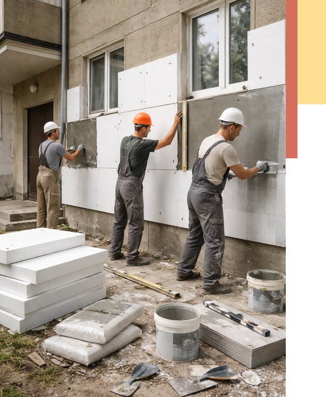 Утепление стен пенопластом в Советской Гавани от 1818 руб. — недорого и под ключ | ОТДЕЛОЧНИК-Свс