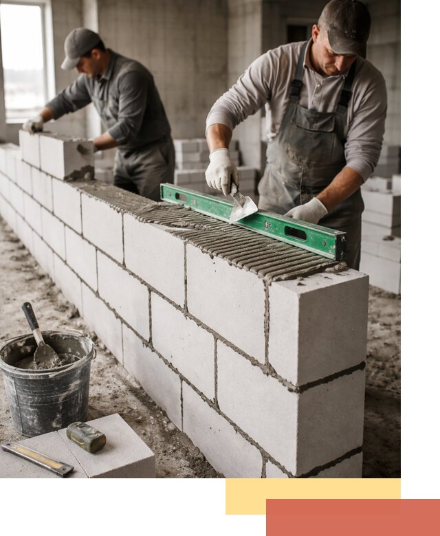 Кладка перегородок из газобетона в Советской Гавани быстро и качественно