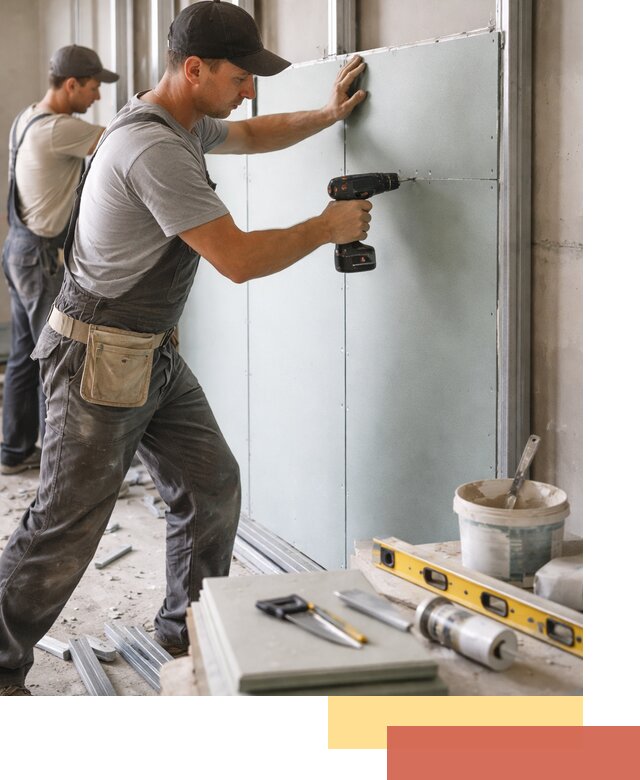 Кладка влагостойких перегородок ПГП в Советской Гавани