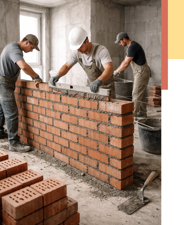 Кладка перегородок из кирпича в Советской Гавани от 3636 руб. за м² | ОТДЕЛОЧНИК-Свс