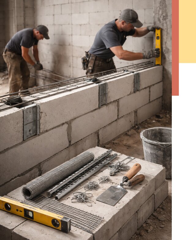 Армирование кладки перегородок в Советской Гавани от 779 руб. под ключ | ОТДЕЛОЧНИК-Свс