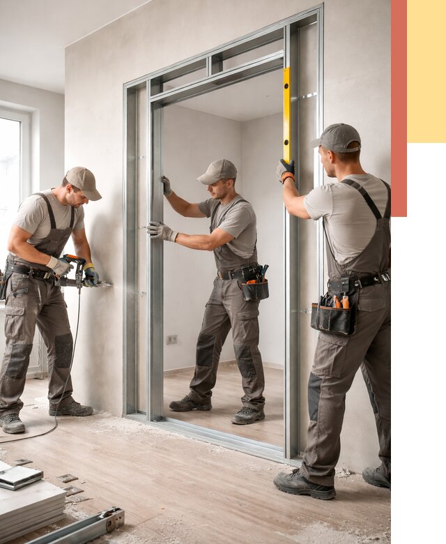 Устройство дверного проема в перегородке в Советской Гавани от 4675 руб. под ключ | ОТДЕЛОЧНИК-Свс