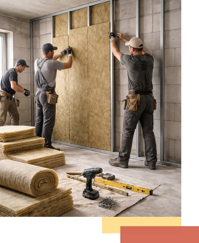 Шумоизоляция перегородок из блоков в Советской Гавани — монтаж и защита шумоизоляцией