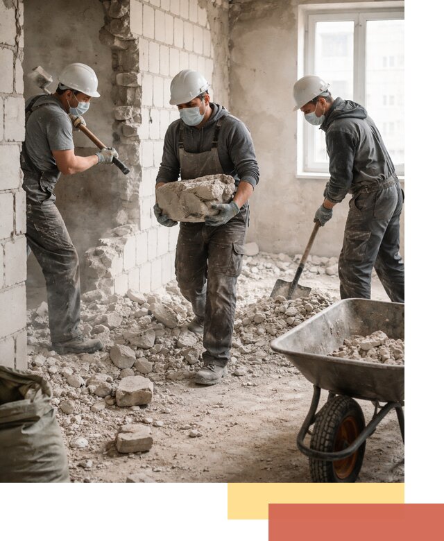 Демонтаж блочных перегородок в Советской Гавани быстро и аккуратно