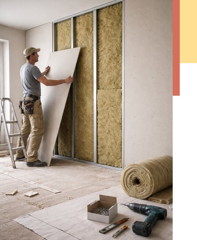 Перегородка из гипсокартона с шумоизоляцией в Советской Гавани от 3241 руб. | ОТДЕЛОЧНИК-Свс