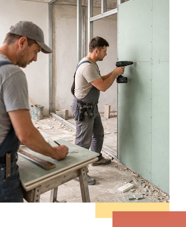 Перегородки из влагостойкого гипсокартона под ключ в Советской Гавани