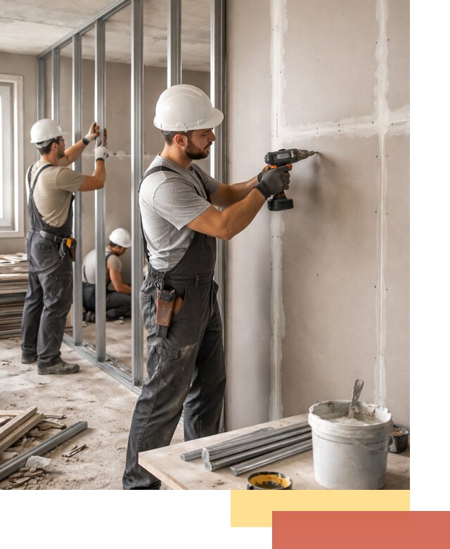 Перегородки из огнестойкого гипсокартона в Советской Гавани под ключ