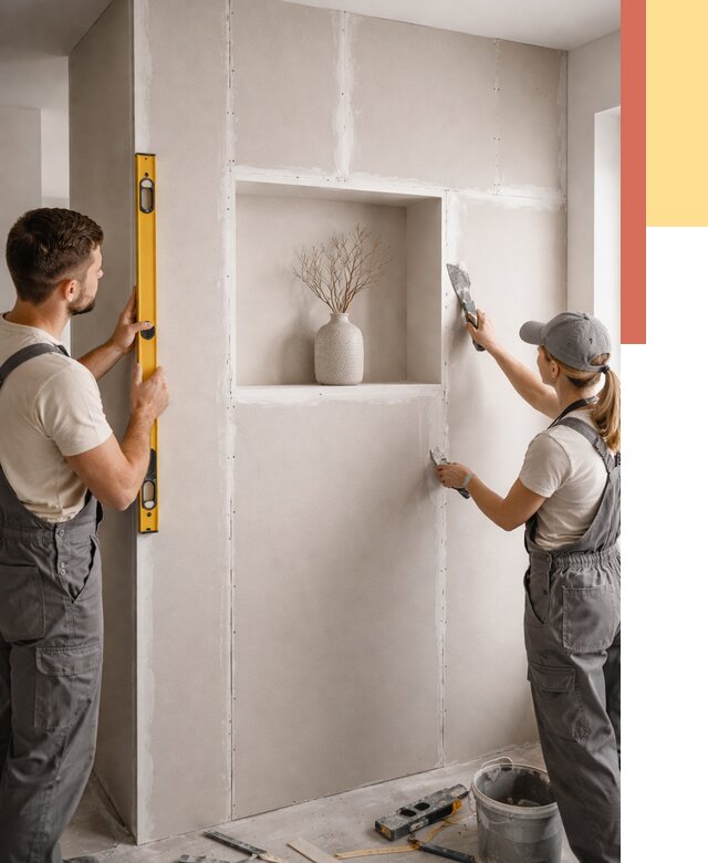 Перегородка из гипсокартона с нишей в Советской Гавани от 3376 руб. под ключ | ОТДЕЛОЧНИК-Свс