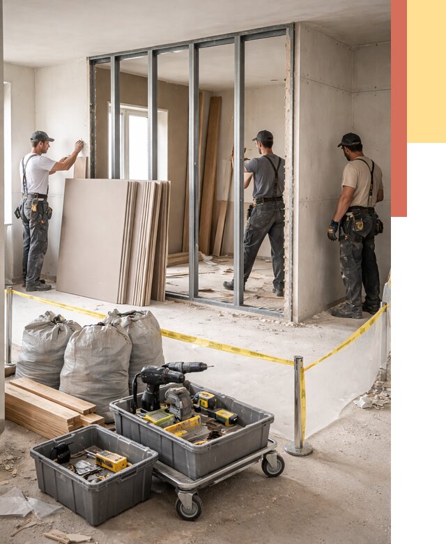 Перенос гипсокартонной перегородки в Советской Гавани под ключ от 4675 руб. | Демонтаж и монтаж – ОТДЕЛОЧНИК-Свс