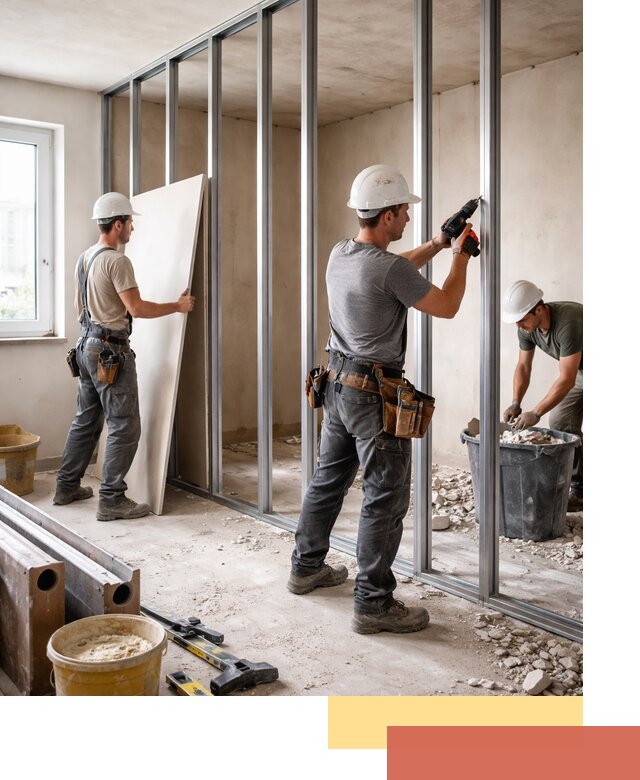 Перенос гипсокартонной перегородки в Советской Гавани профессионально и быстро