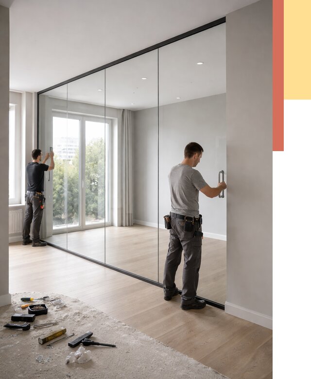 Изготовление стеклянных перегородок в Советской Гавани от 12830 руб. под ключ | ОТДЕЛОЧНИК-Свс