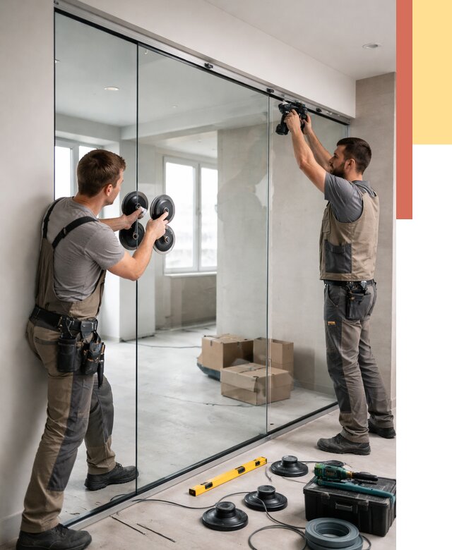 Монтаж стеклянных перегородок в Советской Гавани от 6753 руб. | ОТДЕЛОЧНИК-Свс