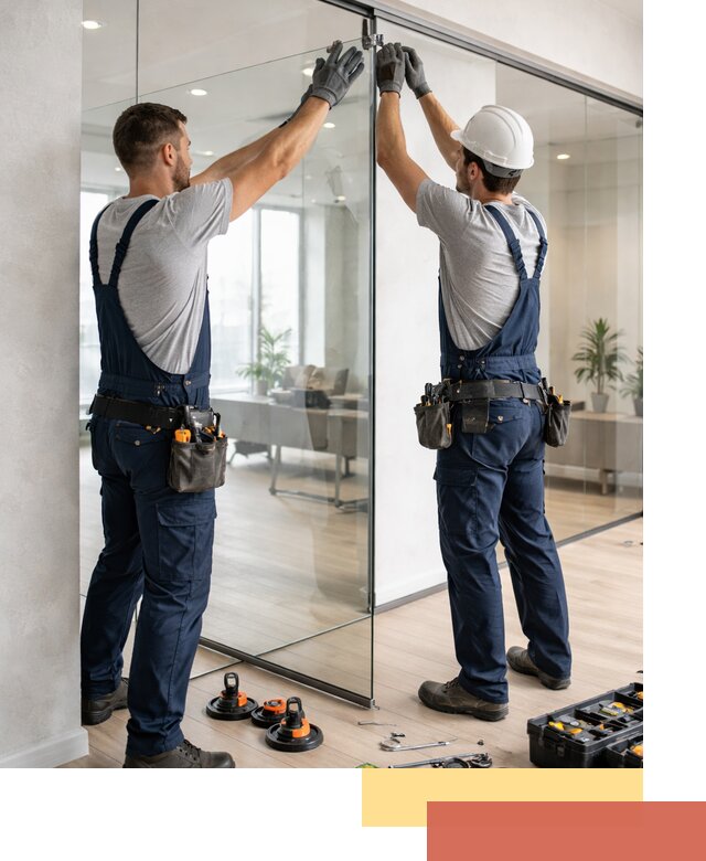 Безрамные стеклянные перегородки под ключ в Советской Гавани