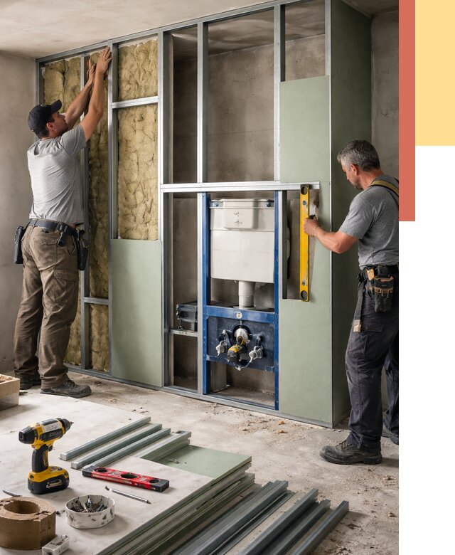 Установка сантехнических перегородок в Советской Гавани от 8831 руб. | ОТДЕЛОЧНИК-Свс