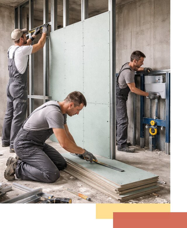 Монтаж и ремонт сантехнических перегородок в Советской Гавани